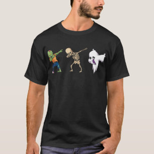 Dabbing Halloween Boys Skeleton Zombie Scary T-Shirt