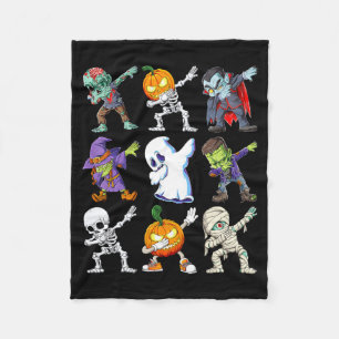 Dabbing Halloween Boys Skeleton Zombie Y Pumpkin Fleece Blanket
