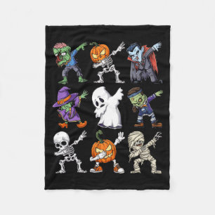 Dabbing Halloween Boys Skeleton Zombie Y Pumpkin Fleece Blanket