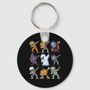 Dabbing Halloween Boys Skeleton Zombie Y Pumpkin Key Ring