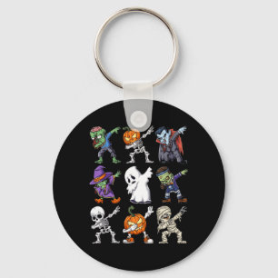 Dabbing Halloween Boys Skeleton Zombie Y Pumpkin Key Ring