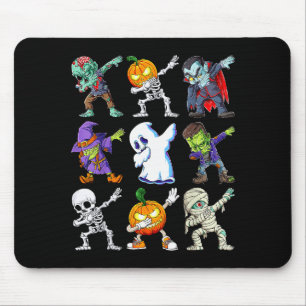 Dabbing Halloween Boys Skeleton Zombie Y Pumpkin M Mouse Pad