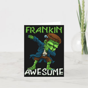 Dabbing Halloween Frankin Awesome Dab Boys Kids Card