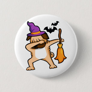 Dabbing Halloween Pug Dog 6 Cm Round Badge