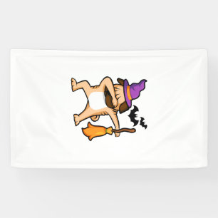 Dabbing Halloween Pug Dog Banner