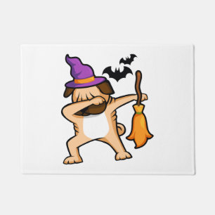 Dabbing Halloween Pug Dog Doormat