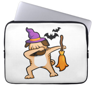 Dabbing Halloween Pug Dog Laptop Sleeve
