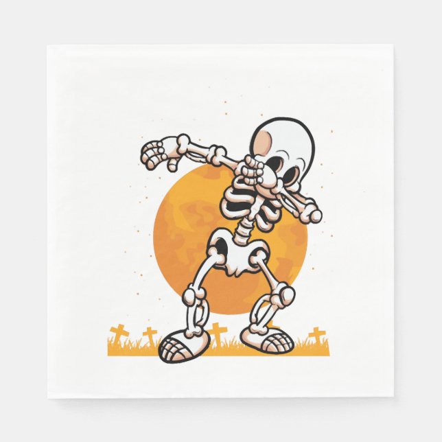Dabbing Halloween Pug Dog Napkin (Front)