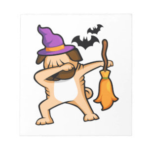 Dabbing Halloween Pug Dog Notepad