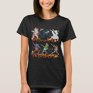 Dabbing Halloween Pumpkin Costume skeleton zombie T-Shirt
