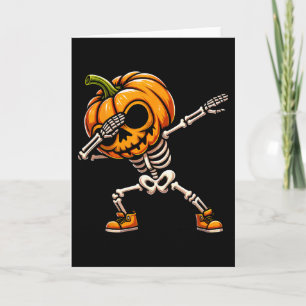 Dabbing Halloween Skeleton Boys Trick Treat Funny Card