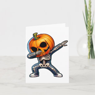 Dabbing Halloween Skeleton Boys Trick Treat Funny  Card