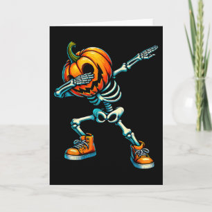 Dabbing Halloween Skeleton Boys Trick Treat Funny Card