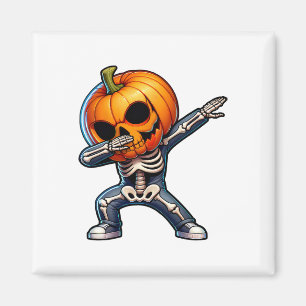 Dabbing Halloween Skeleton Boys Trick Treat Funny Magnet