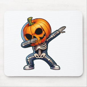 Dabbing Halloween Skeleton Boys Trick Treat Funny Mouse Pad