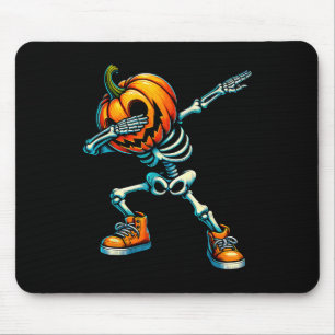 Dabbing Halloween Skeleton Boys Trick Treat Funny Mouse Pad