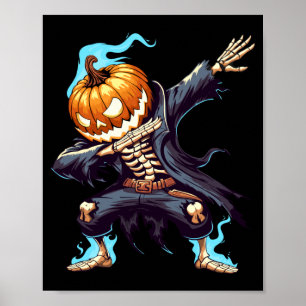 Dabbing Halloween Skeleton Monster Dab Spooky Boys Poster
