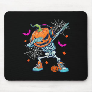 Dabbing Halloween Skeleton Trick Treat Funny Pumpk Mouse Pad