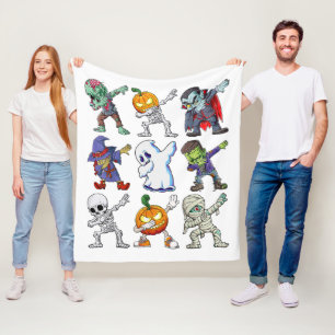 Dabbing Halloween Skeleton Zombie Mummy Throw Fleece Blanket