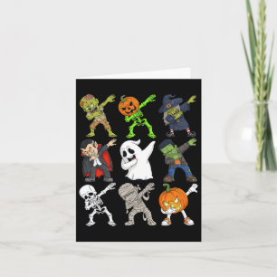 Dabbing Halloween Skeleton Zombie Scary Pumpkin Va Card