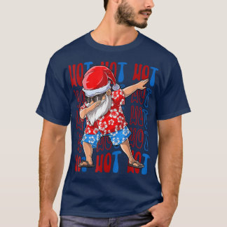 Dabbing Hawaii Santa Christmas In July Matching Fa T-Shirt