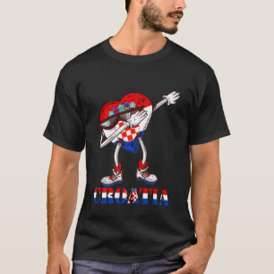 Dabbing Heart Croatian Flag Hrvatska Croatian Root T-Shirt