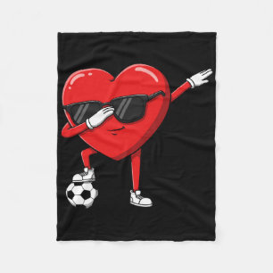 Dabbing Heart Dab Cute Valentines Day Boys Soccer Fleece Blanket