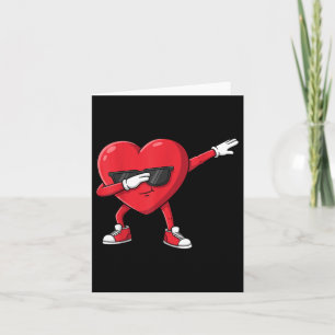 Dabbing Heart Funny Gifts For Men Kids Boys Valent Card