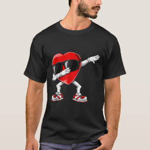 Dabbing Heart Funny Valentines Day Boys Girls Kids T-Shirt