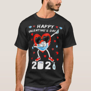 Dabbing Heart In A Mask Happy Valentines Day 2021  T-Shirt