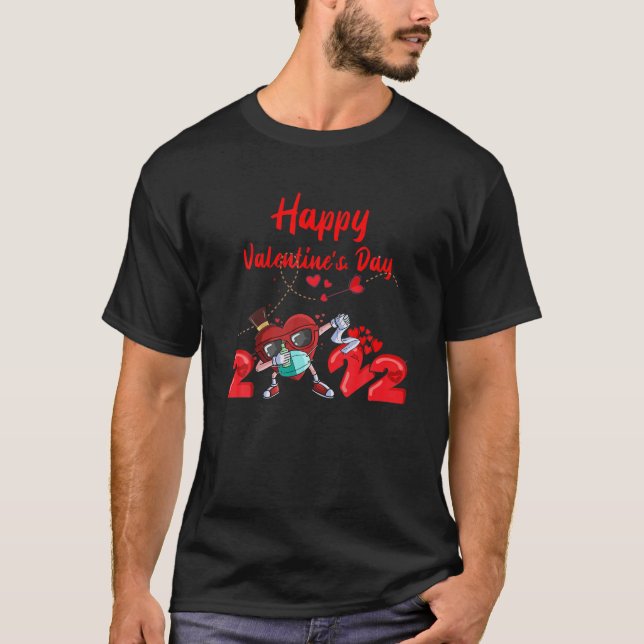 Dabbing Heart In A Mask Happy Valentines Day 2022 T-Shirt (Front)