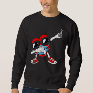 Dabbing Heart In A Mask  Valentines Day Dab Sweatshirt