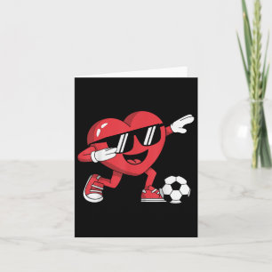 Dabbing Heart Player Soccer Valentines Day Boys Gi Card