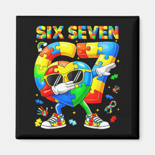 Dabbing Heart Puzzle Autistic Autism Awareness Men Magnet