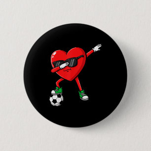 Dabbing Heart Soccer Valentines Day Funny Dab Sung 6 Cm Round Badge