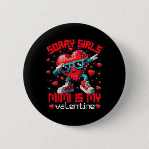 Dabbing Heart Sorry Girls Mimi Valentine Building  6 Cm Round Badge