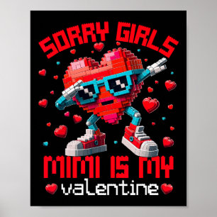 Dabbing Heart Sorry Girls Mimi Valentine Building Poster