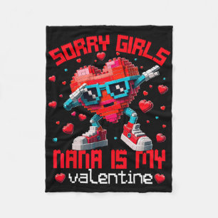 Dabbing Heart Sorry Girls Nana Valentine Building Fleece Blanket