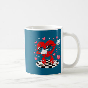 Dabbing heart sunglasses valentine basketball coffee mug