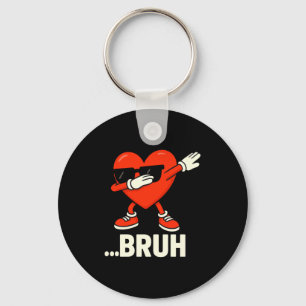 Dabbing Heart Sungles ...bruh Meme Funny Valentine Key Ring
