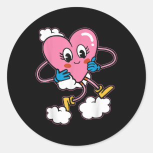 Dabbing Heart Valentine Day Shirt For Men Women Ki Classic Round Sticker