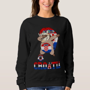 Dabbing Hedgehog Croatia Croatian Flag Hrvatska So Sweatshirt