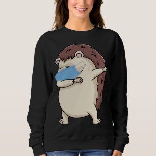 Dabbing Hedgehog With Face Mask Dab Bunny Sweatshirt
