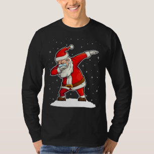 Dabbing Hipster Santa Wearing Mask Quarantine Chri T-Shirt