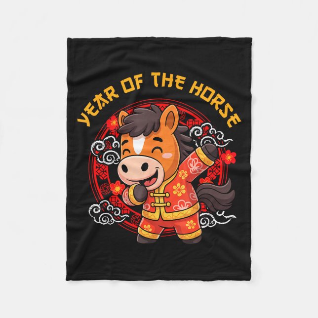 Dabbing Horse Chinese New Year Of The Horse2026  Fleece Blanket (Front)