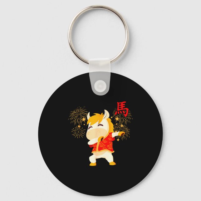 Dabbing Horse Chinese New Year Of The Horse2026  Key Ring (Front)