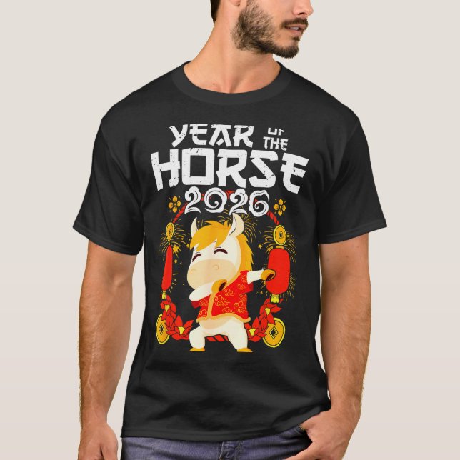 Dabbing Horse Chinese New Year Of The Horse2026  T-Shirt (Front)