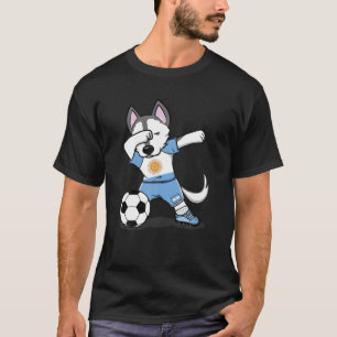 Dabbing Husky Argentina Soccer Fans Jersey Argenti T-Shirt