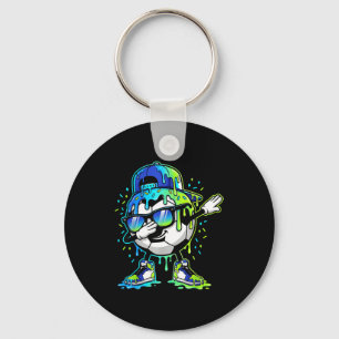 Dabbing Ice Cream Sprinkles Soccer Drip Boys Kids Key Ring
