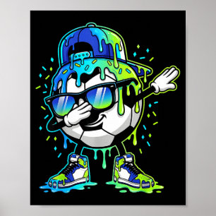 Dabbing Ice Cream Sprinkles Soccer Drip Boys Kids Poster